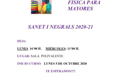 PHYSICAL ACTIVITY FOR SENIORS 2020/2021