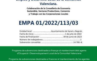SUBVENCIÓN PARA FINANCIAR EL MANTENIMIENTO AEDL 2022
